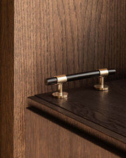 SIGNATURE 30 - pull bar 156 mm - Polished Brass / Black Horn