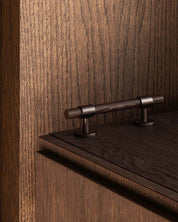 SIGNATURE 30 - pull bar 156 mm - Burnished Brass / Wengé