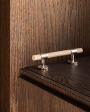 SIGNATURE 30 - pull bar 156 mm - Polished Nickel / Oak