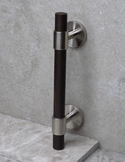 SIGNATURE 30 - pull bar handle 156 mm - Satin Nickel / Wengé by BRANDT Copenhagen