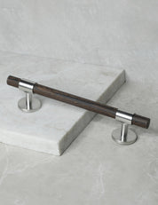 SIGNATURE 30 - pull bar handle 188 mm - Satin Nickel / Wengé by BRANDT Copenhagen