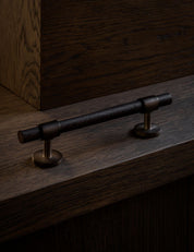 Cabinet handle SIGNATURE 30 - pull bar handle 188 mm - Burnished Brass / Wengé by BRANDT Copenhagen