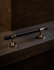 Cabinet handle SIGNATURE 30 - pull bar handle 188 mm - Polished Nickel / Wengé by BRANDT Copenhagen 