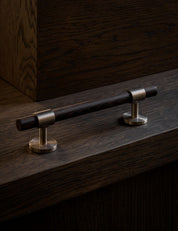 Cabinet handle SIGNATURE 30 - pull bar handle 188 mm - Satin Nickel / Wengé by BRANDT Copenhagen