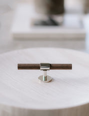 SIGNATURE 30 - T-bar handle 113 mm - Polished Nickel / Wengé by BRANDT Copenhagen 