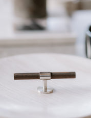 SIGNATURE 30 - T-bar handle 113 mm - Satin Nickel / Wengé by BRANDT Copenhagen 