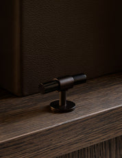 Cabinet handle SIGNATURE 30 - T-bar handle 60 mm - Burnished Brass / Black Horn by BRANDT Copenhagen 
