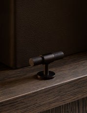 Cabinet handle SIGNATURE 30 - T-bar handle 60 mm - Burnished Brass / Wengé by BRANDT Copenhagen 