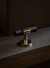 Cabinet handle SIGNATURE 30 - T-bar handle 60 mm - Polished Nickel / Wengé by BRANDT Copenhagen