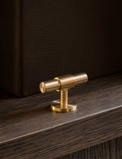 Cabinet handle SIGNATURE 30 - T-bar handle 60 mm - Satin Brass / Satin Brass by BRANDT Copenhagen 