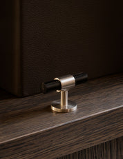 Cabinet handle SIGNATURE 30 - T-bar 60 handle mm - Satin Nickel / Black Horn by BRANDT Copenhagen 