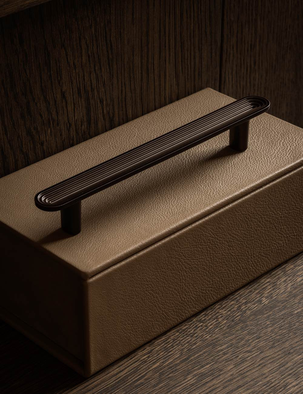 TERRACE pull bar 170 mm in Burnished Brass by BRANDT Copenhagen. A hardware collection in collab with Norm architects consisting of knobs, T-bars and pull bars.