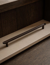 TERRACE pull bar 300mm in Burnished Brass by BRANDT Copenhagen. A hardware collection in collab with Norm architects consisting of knobs, T-bars and pull bars.