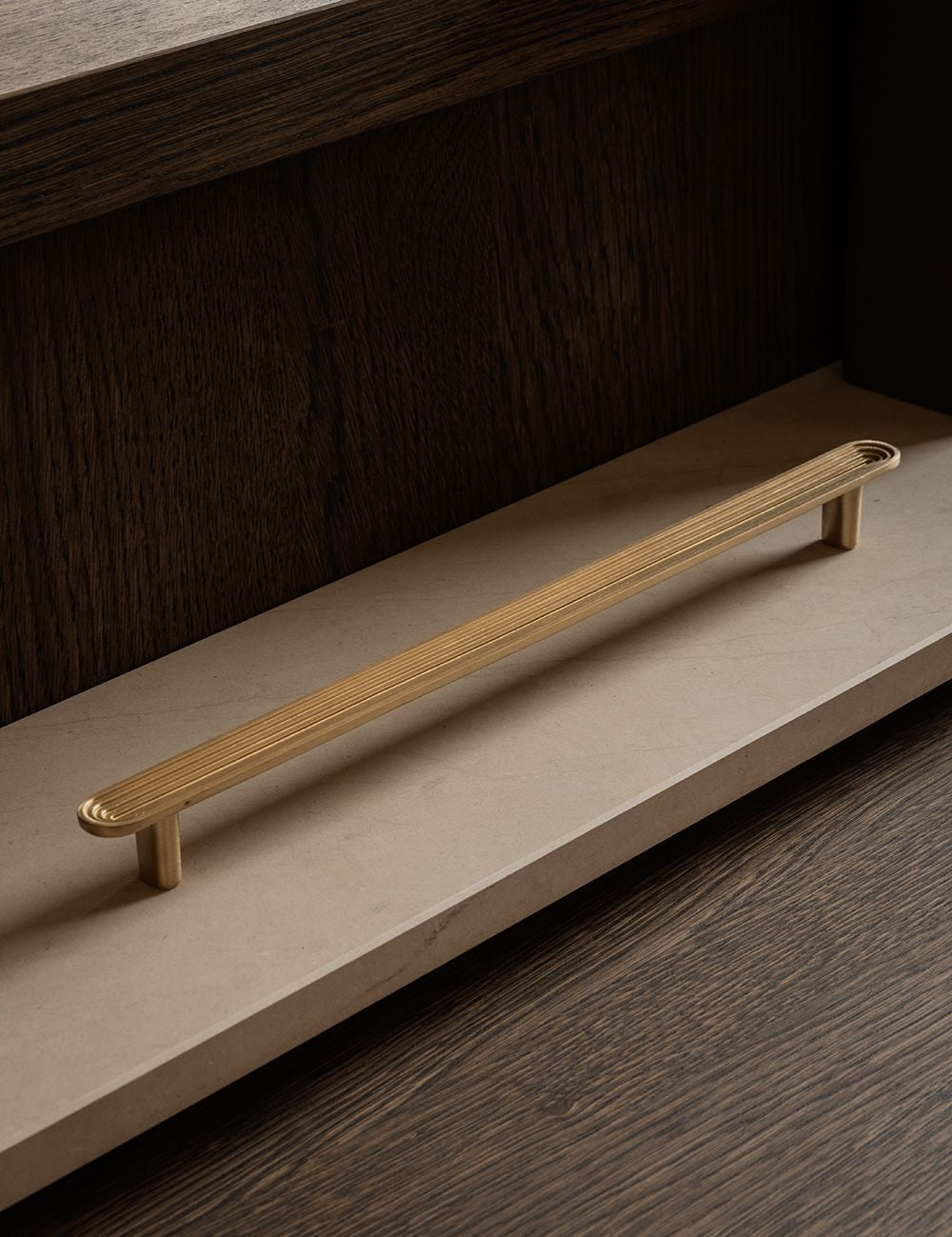 TERRACE collection in brass by BRANDT Copenhagen. A hardware collection in collab with Norm architects consisting of knobs, T-bars and pull bars.