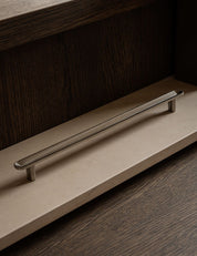 TERRACE collection in Satin Nickel by BRANDT Copenhagen. A hardware collection in collab with Norm architects consisting of knobs, T-bars and pull bars.