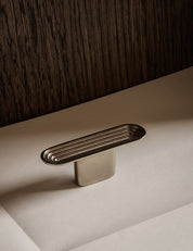 TERRACE T-bar in Satin Nickel by BRANDT Copenhagen. A hardware collection in collab with Norm architects consisting of knobs, T-bars and pull bars.