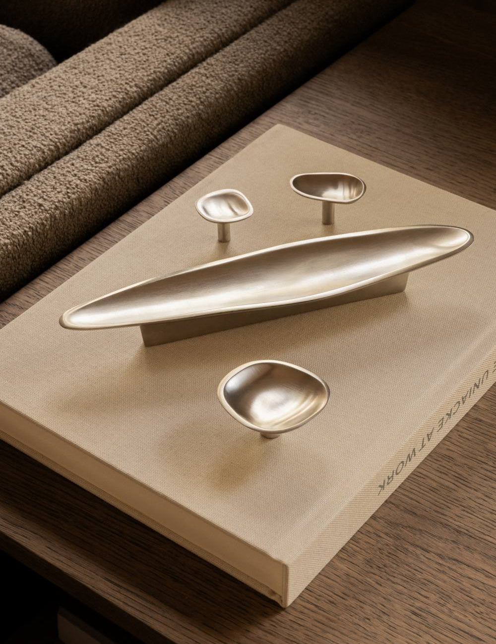 VALE organic shaped hardware collection in Satin Nickel