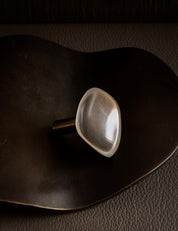 VALE hook and knob in Burnished Brass Patina. VALE is part of our organic shaped hardware. Designed by Julie Brandt for BRANDT Copenhagen.