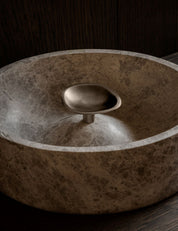 VALE organic shaped hardware knob and hook large in Satin Nickel by Brandt Copenhagen. 