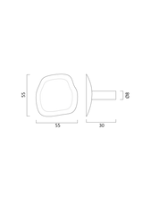 VALE hook and knob. Technical drawing. BRANDT Copenhagen. 