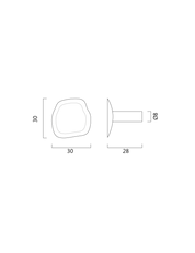 VALE knob handle. Technical drawing. BRNADT Copenhagen