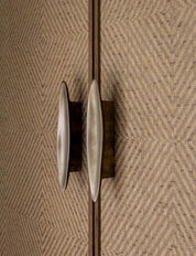VALE pull bar long in Satin Nickel. Designed by Julie Brandt and is part of our organic shaped hardware collection with cabinet and kitchen handles.