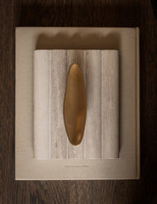 VALE knob in satin brass made of solid brass and designed by Julie Brandt for BRANDT Copenhagen.