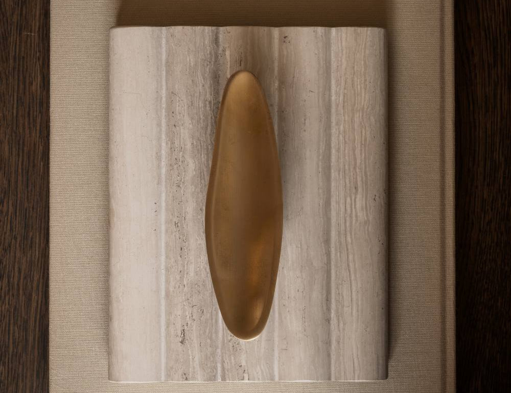 VALE knob in satin brass made of solid brass and designed by Julie Brandt for BRANDT Copenhagen.