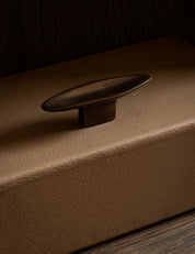 VALE T-bar in Burnished Brass Patina is part og our organíc shaped hardware for cabinets and kitchen fronts. Designed by Julie Brandt for BRANDT Copenhagen.