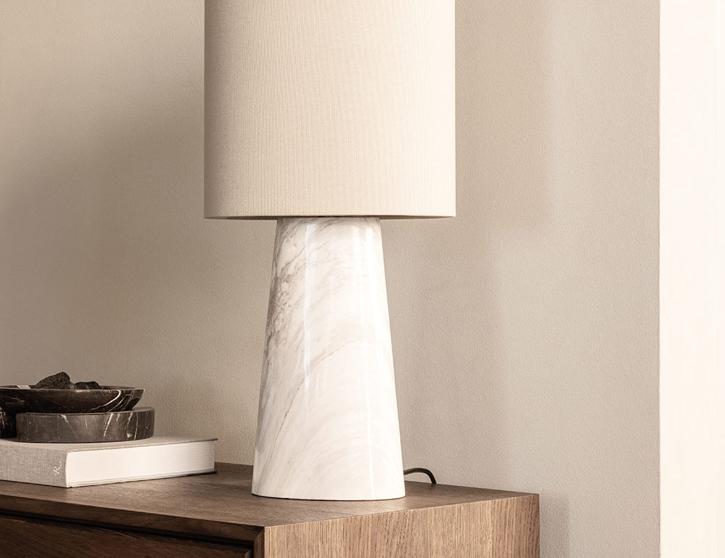 VERSO S marble table lamp - SHADED WHITE