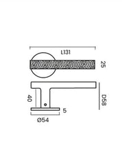 CARVE door handle set tech draw by BRANDT Copenhagen. Designed in collab with Norm architects.