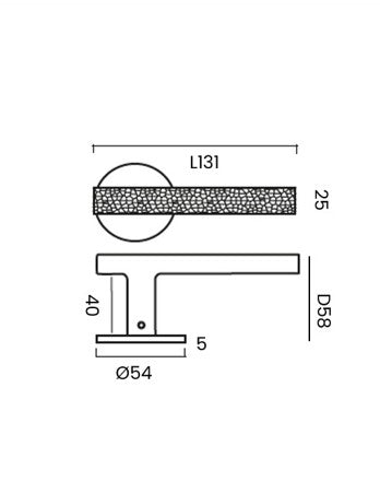 CARVE door handle set tech draw by BRANDT Copenhagen. Designed in collab with Norm architects.