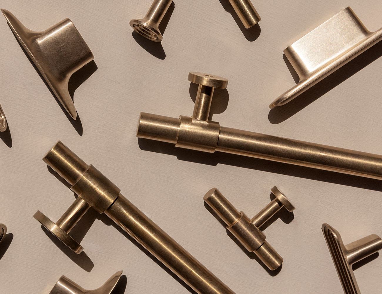 BRANDT Copenhagen mixed satin brass items