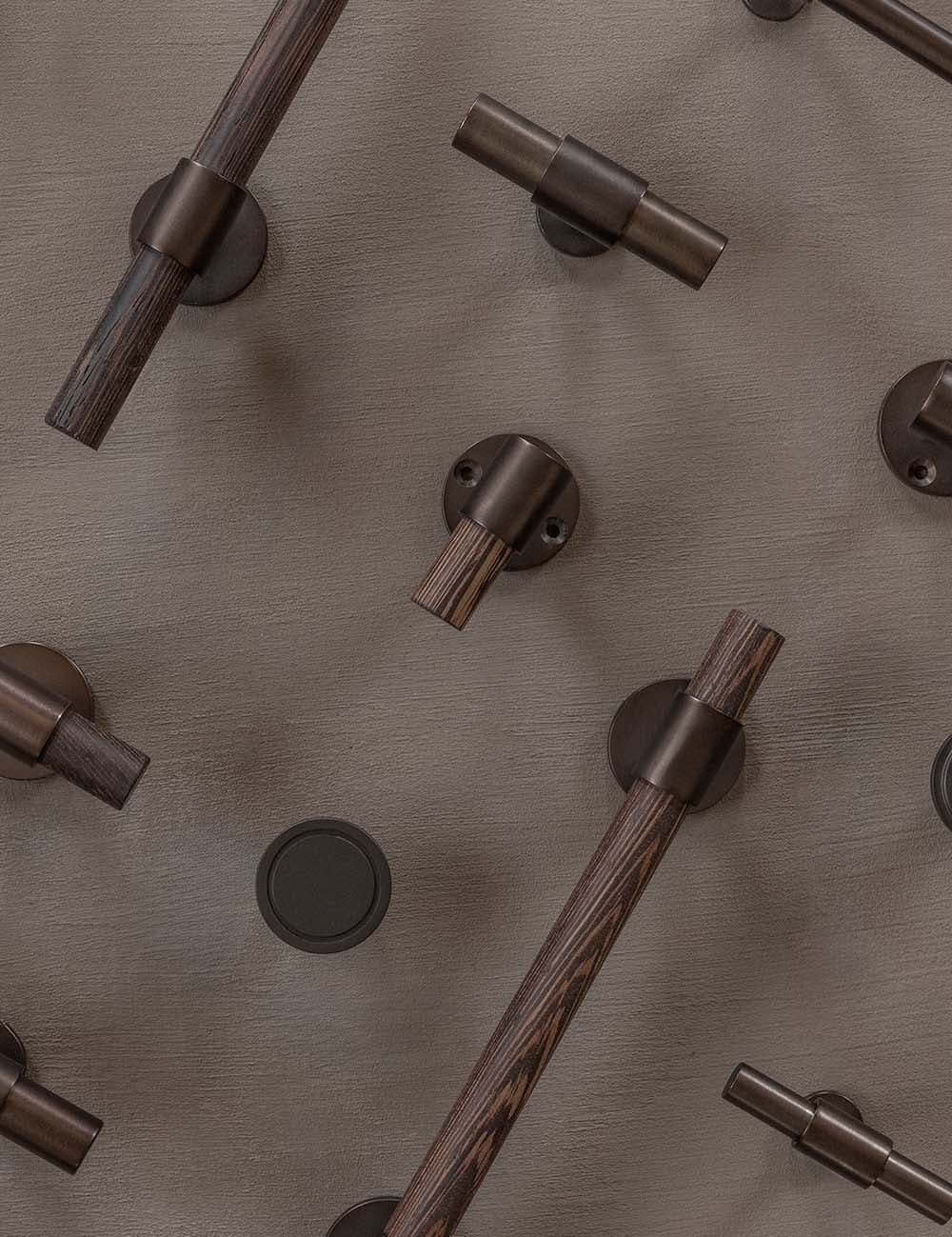 BRANDT Copenhagen SIGNATURE collection products in burnished brass and wenge