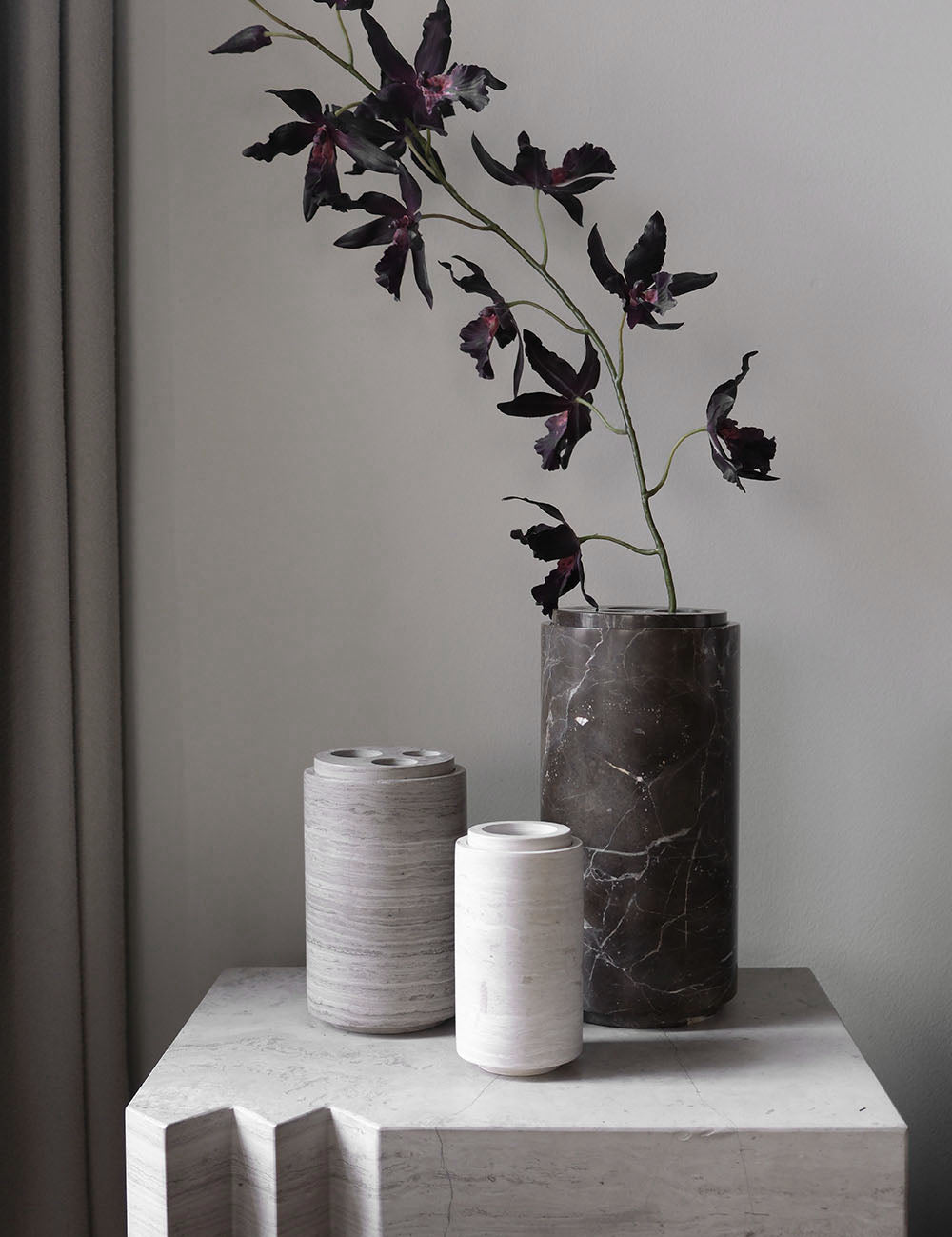 BRANDT Collective STEM vase family in. marble