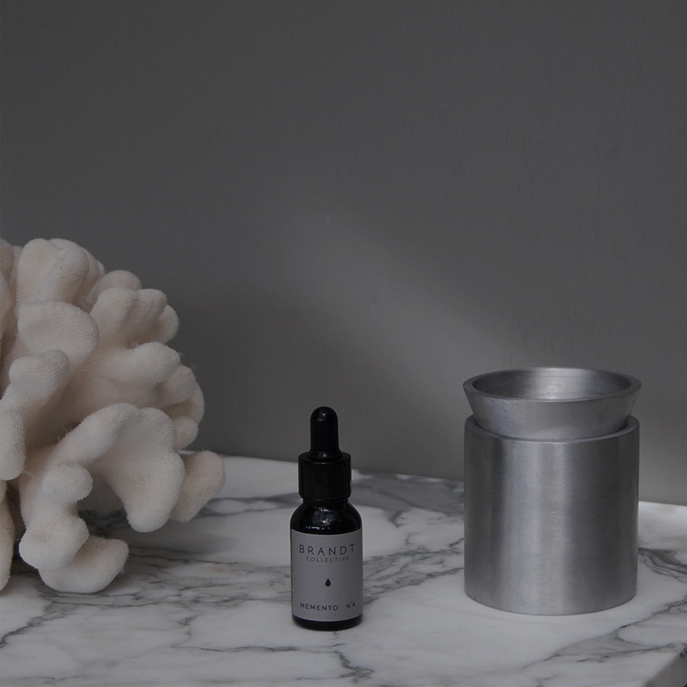 BRANDT Collective SENSE oil burner in satin aluminium